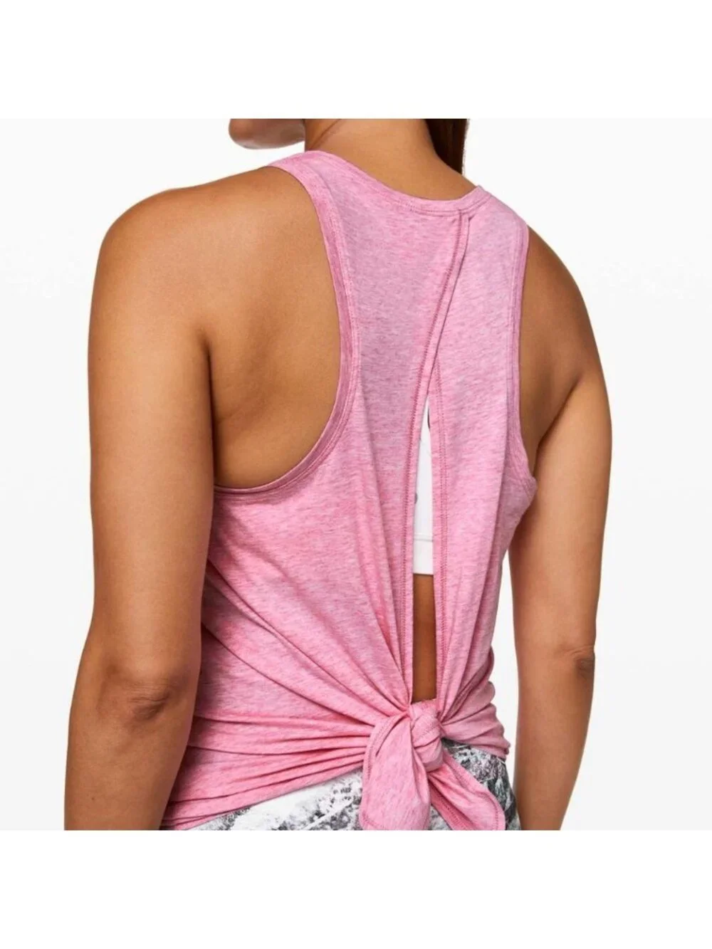 Lululemon All Tied Up Tank Heathered Vintage Pink
